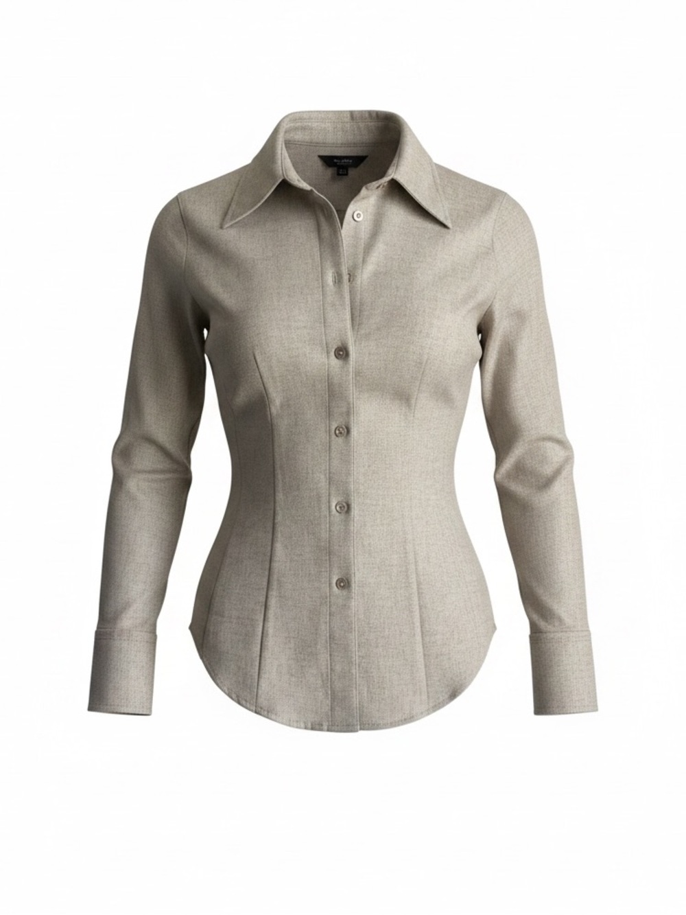 Massimo Dutti Beige Tailored Button Down Shirt Fitted Blouse
Size US 2